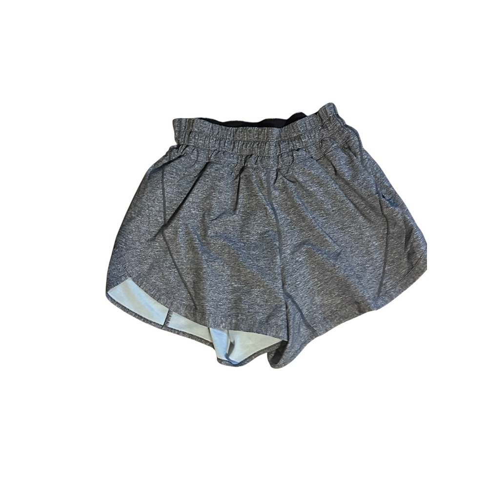 Lululemon Tracker Short V Heathered Grey Space Dye Running Shorts Size 6 LW7AUZS